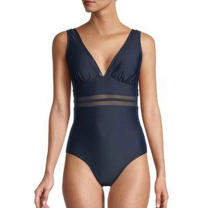 Tommy Hilfiger Navy Plunge One Piece - Size 16